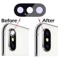 Dla Apple iPhone X XS Max XR 8 7 7P 6s 6S Plus 6P 6 wymiana tylna szklana tylna część obiektywu aparatu i 3m klej 2
